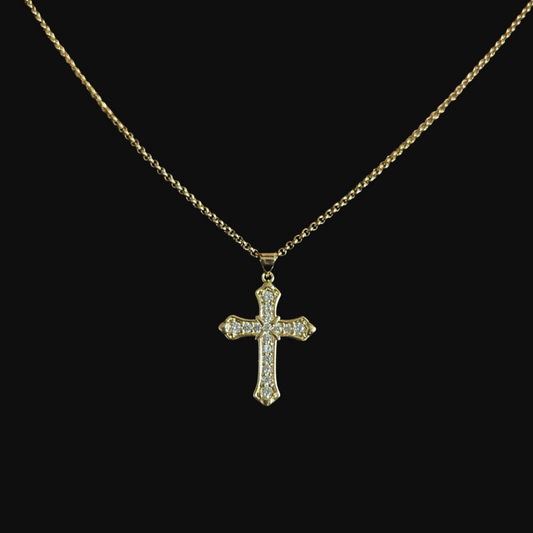 Iced Celtic Cross (Gold)