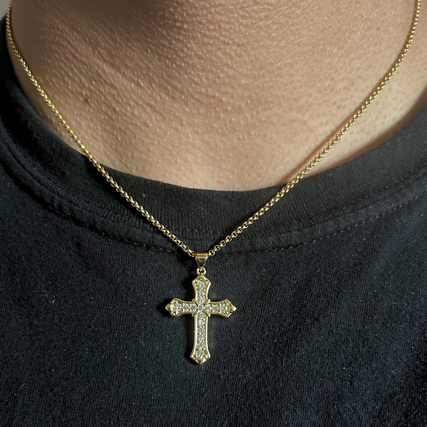 Iced Celtic Cross (Gold)